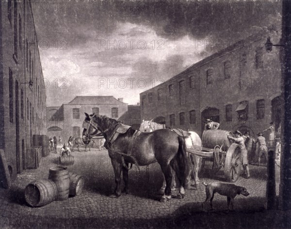 East end of Whitbread's Brewery, Chiswell Street, Islington, London, c1792. Artist: Richard Earlom