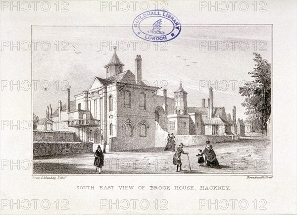 Brooke House, Hackney, London, c1830. Artist: Dean and Munday