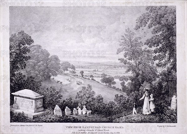 General view of Hampstead, London. 1822. Artist: Thomas Mann Baynes