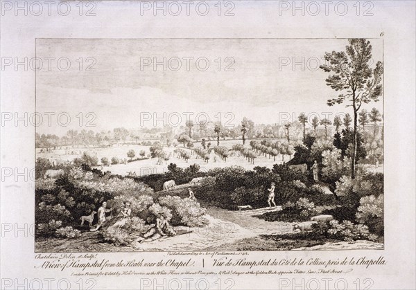 View of Hampstead Heath, Hampstead, London, 1752. Artist: Francesco Bartolozzi