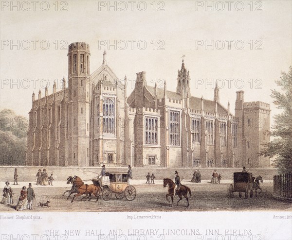Lincoln's Inn, Holborn, London, 1854. Artist: Jules Louis Arnout