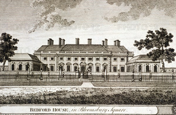 Bedford House, Bloomsbury Square, Holborn, London, c1820. Artist: Anon