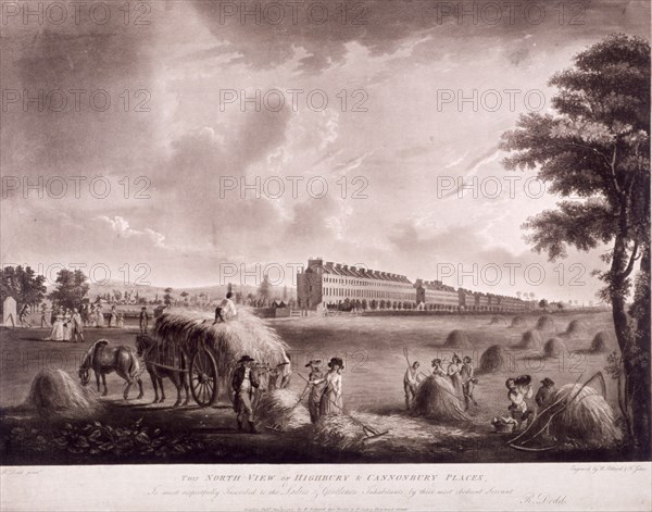 Highbury, Islington, London, 1787. Artist: Robert Pollard