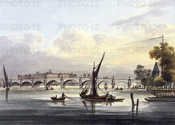 Vauxhall Bridge, Lambeth, London, c1850. Artist: Anon