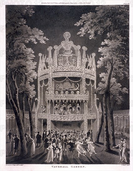 View of Vauxhall Gardens, Lambeth, London, 1809. Artist: J Bluck