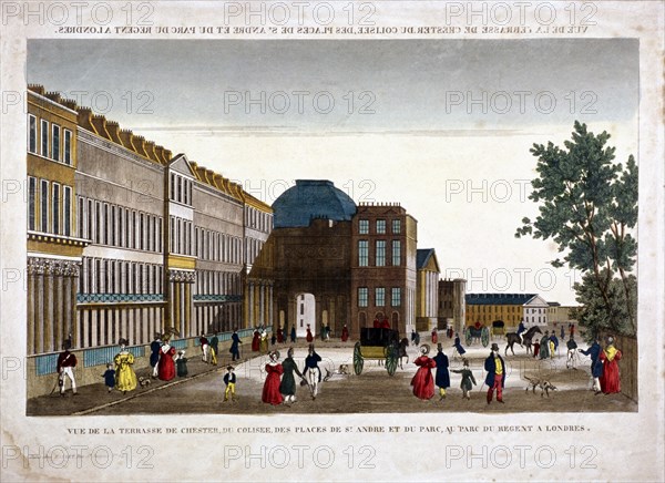 Chester Terrace, St Marylebone, London, c1830. Artist: Anon