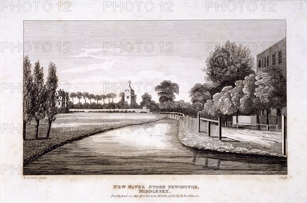 New River, Stoke Newington, London, 1820. Artist: JB