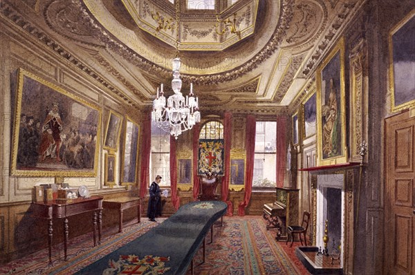 Interior of the Barber Surgeons' Hall, London, 1890. Artist: John Crowther