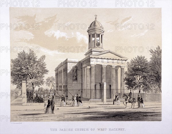 St James, West Hackney, Stoke Newington Road, London, c1860. Artist: Anon