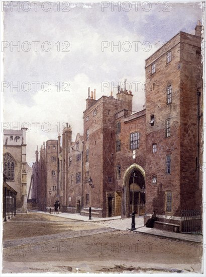 Lincoln's Inn Gatehouse, London, 1879. Artist: John Crowther