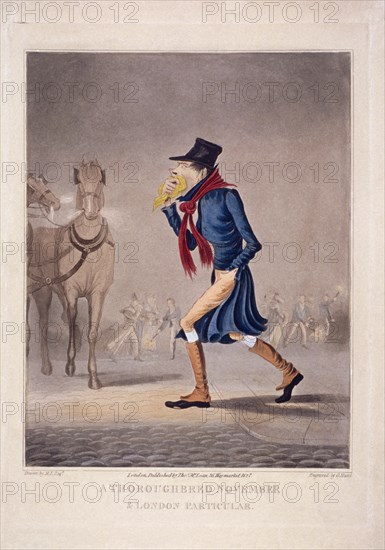 'A thoroughbred November and London particular', 1827. Artist: George Hunt