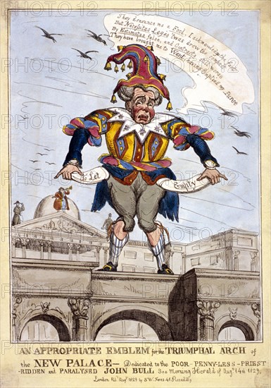 'An appropriate emblem for the triumphal arch of the new (Buckingham) palace ..., London, 1829. Artist: SW Fores