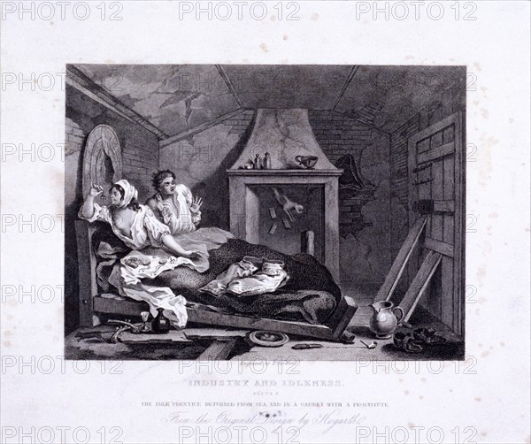 'The idle 'prentice returned from sea..., plate VII of Industry and Idleness 1833. Artist: S Davenport