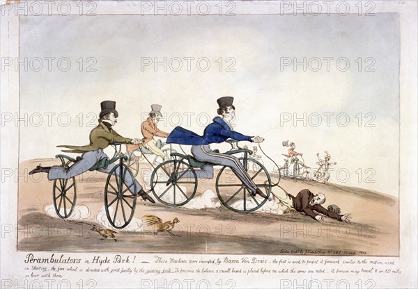 Perambulators in Hyde Park!', London, 1819. Artist: Anon