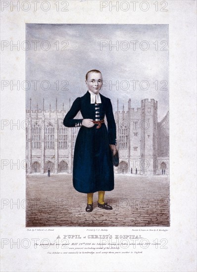 Christ's Hospital pupil, London, 1829. Artist: Henry Kirchhoffer