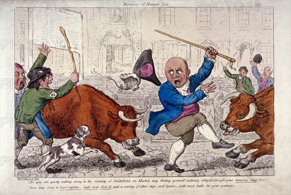 'Miseries of human life', Smithfield Market, London, c1800. Artist: Anon