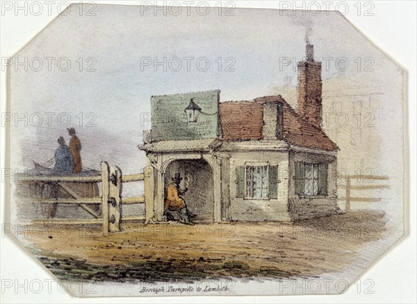 Newington Turnpike, Newington Causeway, Southwark, London, c1830. Artist: Anon