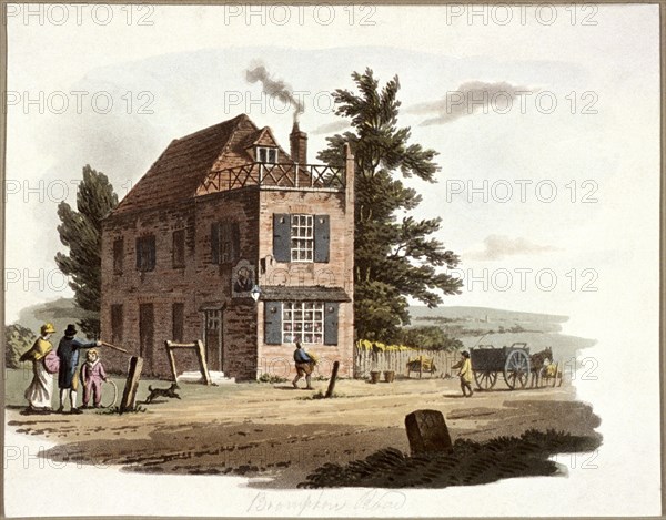 Brompton Road, Kensington, London, c1810. Artist: William Pickett