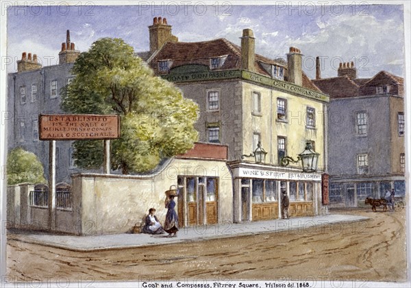 Old Goat and Compasses Inn, Marylebone Road, London, 1868. Artist: JT Wilson