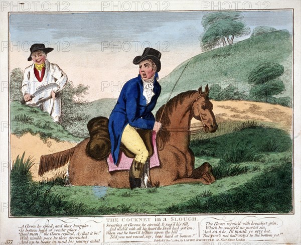 'The Cockney in a Slough', 1804. Artist: Anon