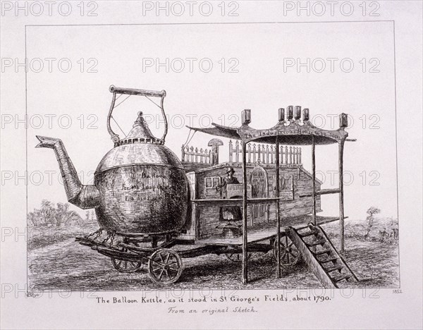 The Balloon Kettle, St George's Fields, Southwark, London, 1852. Artist: Anon