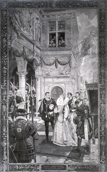 Opening of the Royal Exchange, 1571, (1887). Artist: Windsor Tapestry