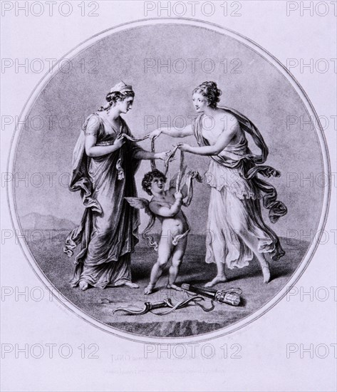 Juno borrowing the Cestus from Venus, c1782. Artist: W Wynne Ryland