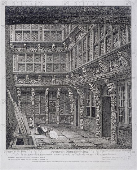 Mansion of Sir Richard (Dick) Whittington in Hart Street, Crutched Friars, London, 1812. Artist: John Thomas Smith