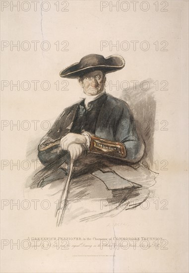 'Greenwich Pensioner in the character of Commodore Trunion', Greenwich Hospital, London, 1826. Artist: Frederick Christian Lewis