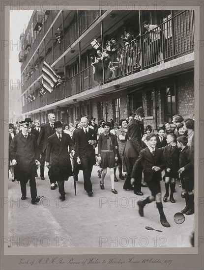 Visit of the Prince of Wales to Shoreditch, London, 18th October 1927. Artist: Anon