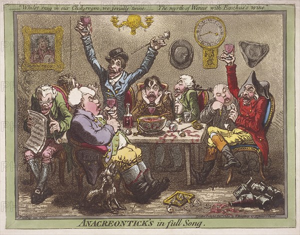 'Anacreontick's in full Song', 1801. Artist: James Gillray