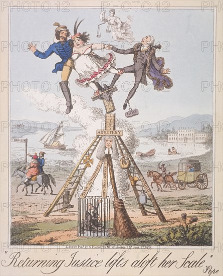 'Returning Justice lifts aloft her Scale', 1821. Creator: Anon.