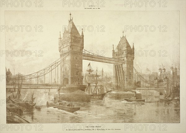 View of Tower Bridge, London, c1964. Artist: Anon