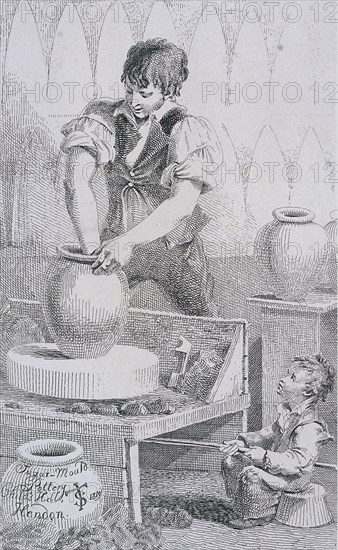 Potter at work, Cries of London, (c1819?). Artist: John Thomas Smith