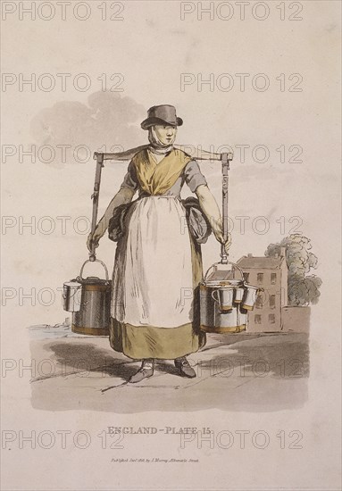 A milkmaid, Provincial Characters, 1813. Artist: Anon