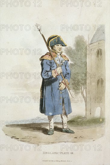A church beadle, Provincial Characters, 1813. Artist: Anon