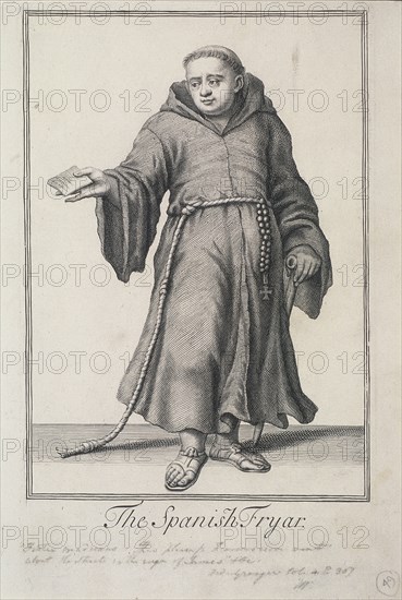 'The Spanish Fryar', Cries of London, (c1688?). Artist: Pierce Tempest