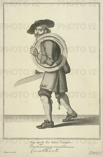 'Any work for John Cooper', Cries of London, (c1688?). Artist: Pierce Tempest