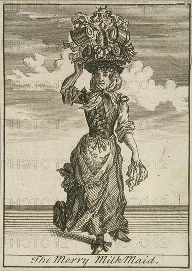 'The Merry MilkMaid', Cries of London, (c1688?). Artist: Anon