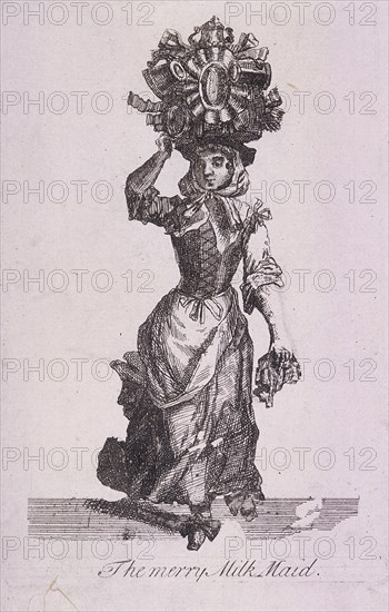 'The Merry Milk Maid', Cries of London, (c1688?). Artist: Anon