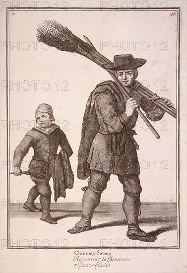 'Chimney Sweep', Cries of London, (c1688?). Artist: Anon