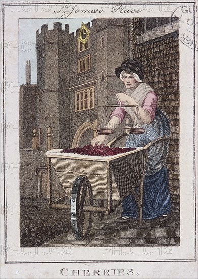 'Cherries', Cries of London, 1804. Artist: Anon