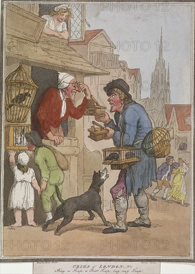 'Buy a Trap, a Rat Trap, buy my Trap', plate I of Cries of London, 1799. Artist: H Merke