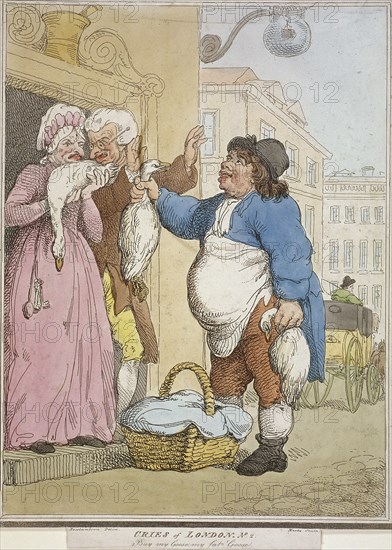 'Buy my Goose, my fat Goose', plate II of Cries of London, 1799. Artist: H Merke