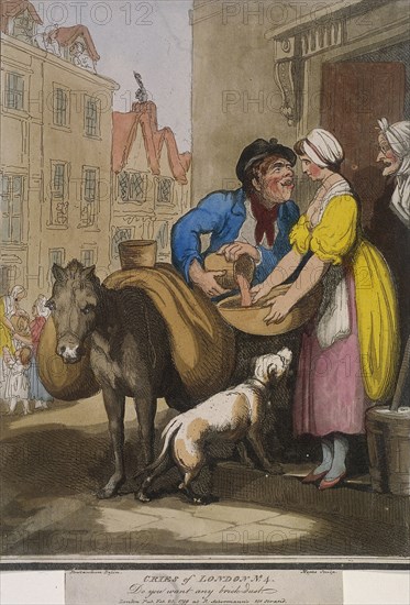 'Do you want any brick-dust', plate VI of Cries of London, 1799. Artist: H Merke