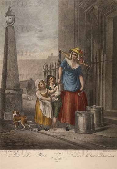 'Milk below Maids', Cries of London, c1870. Artist: Anon