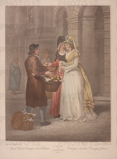 'Sweet China Oranges, sweet China', Cries of London, c1870. Artist: Anon