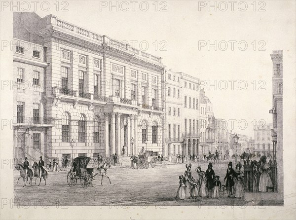 View of Oxford and Cambridge University Club, in Pall Mall, Westminster, London, c1840. Artist: Anon