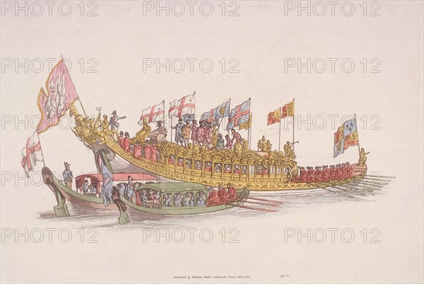 City of London State Barge, 1805. Artist: Anon