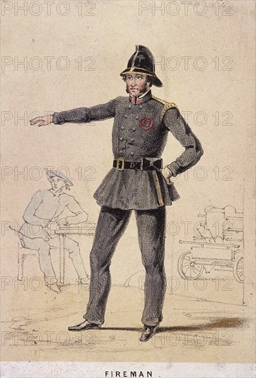 A fireman, 1855. Artist: Day & Son